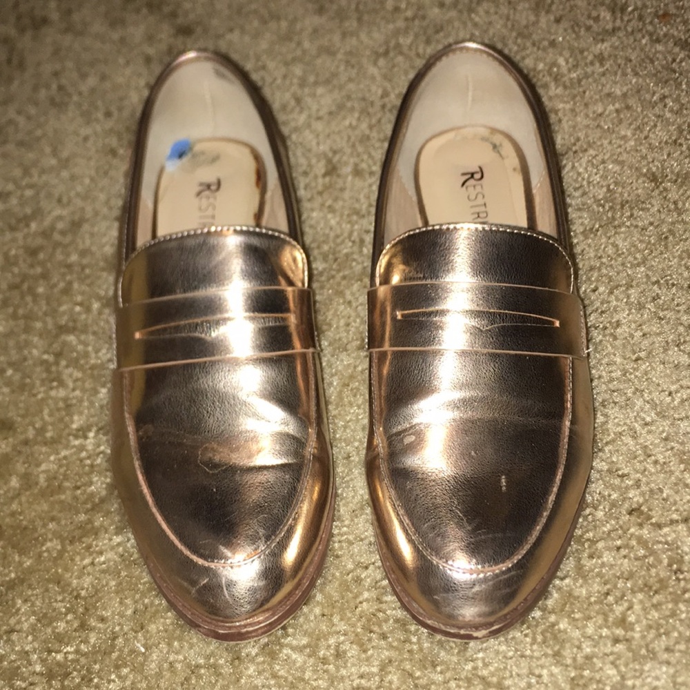 Rose gold loafers